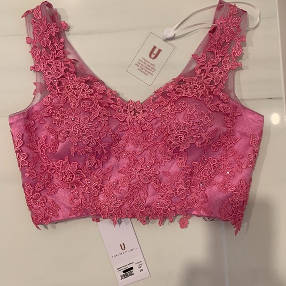 Floral Skirt Prom Dress by Forever Unique (2 piece) BEAUTIFUL! - Picture 7 of 7